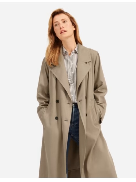 Everlane Jackets & Blazers - Everlane Women’s Drape Trench Coat Khaki Double Breasted Lyocell Size XS